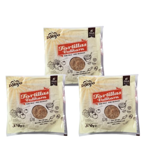 Palapa - Frische Vollkorn Tortilla 25cm - 3er Pack (3 x 370g)